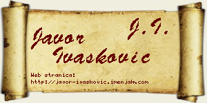 Javor Ivašković vizit kartica